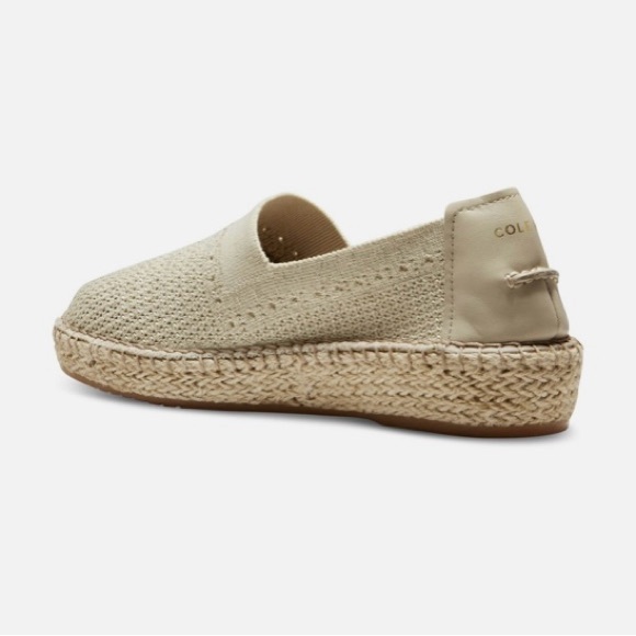 Cole Haan Beige/Gold Metalic Cloud Heel Sz 8 Wedge Slip on women’s Shoes - Picture 2 of 7